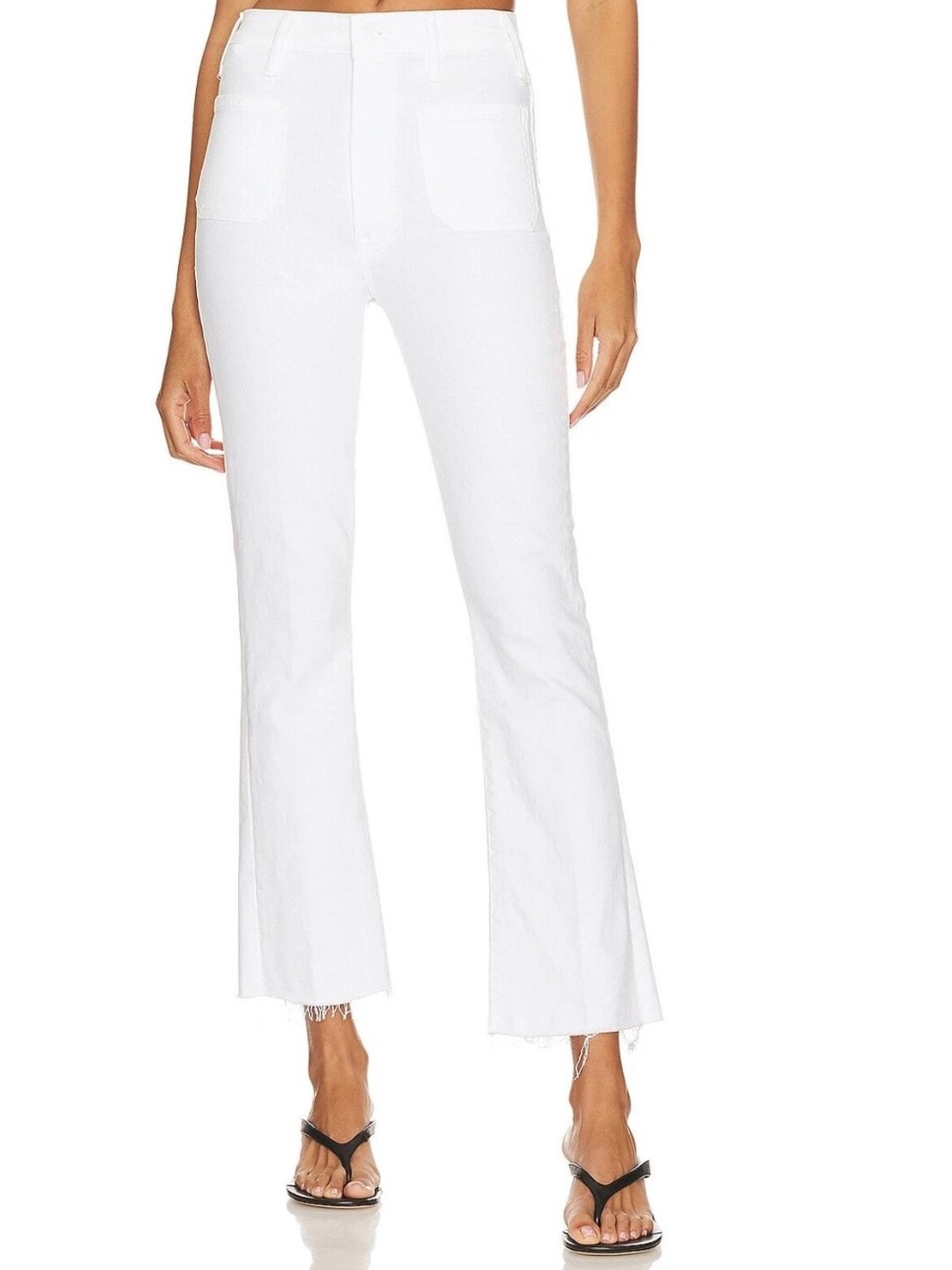 MOTHER White The Hustler Ankle Fray Jeans size 26